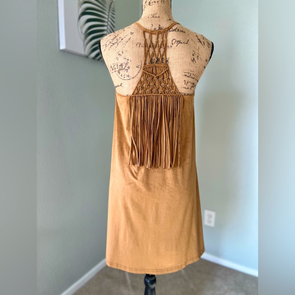 Western Fringe Suede Dress